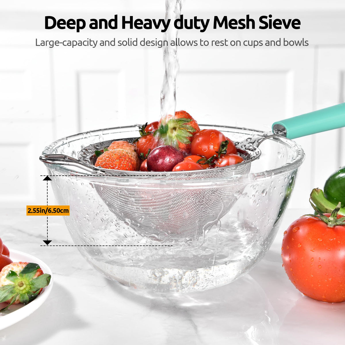 Fine Mesh Strainer (M-4.73in / (1) Aqua Sky)