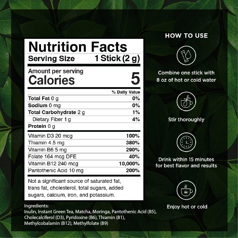 Green Tea Instant Packets with Matcha (24 Count (Pack of 1))