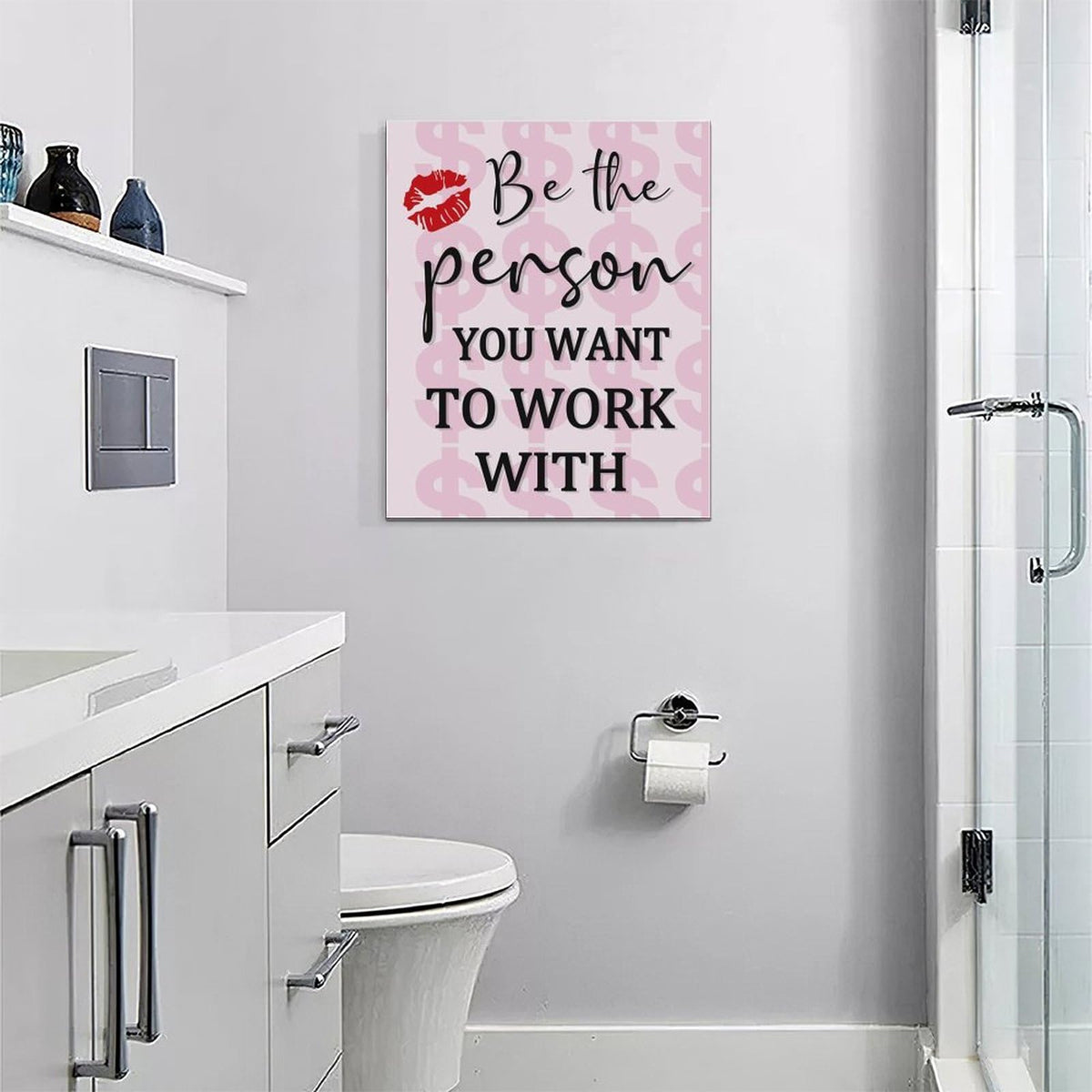 Office Inspirational Wall Art Motivational Success Pictures Wall Decor Inspiring Positive Quotes Canvas Painting Print Modern Artwork Decorations Framed for Home Bathroom Living Room Bedroom 16x20inch (16" x 20" / Office)