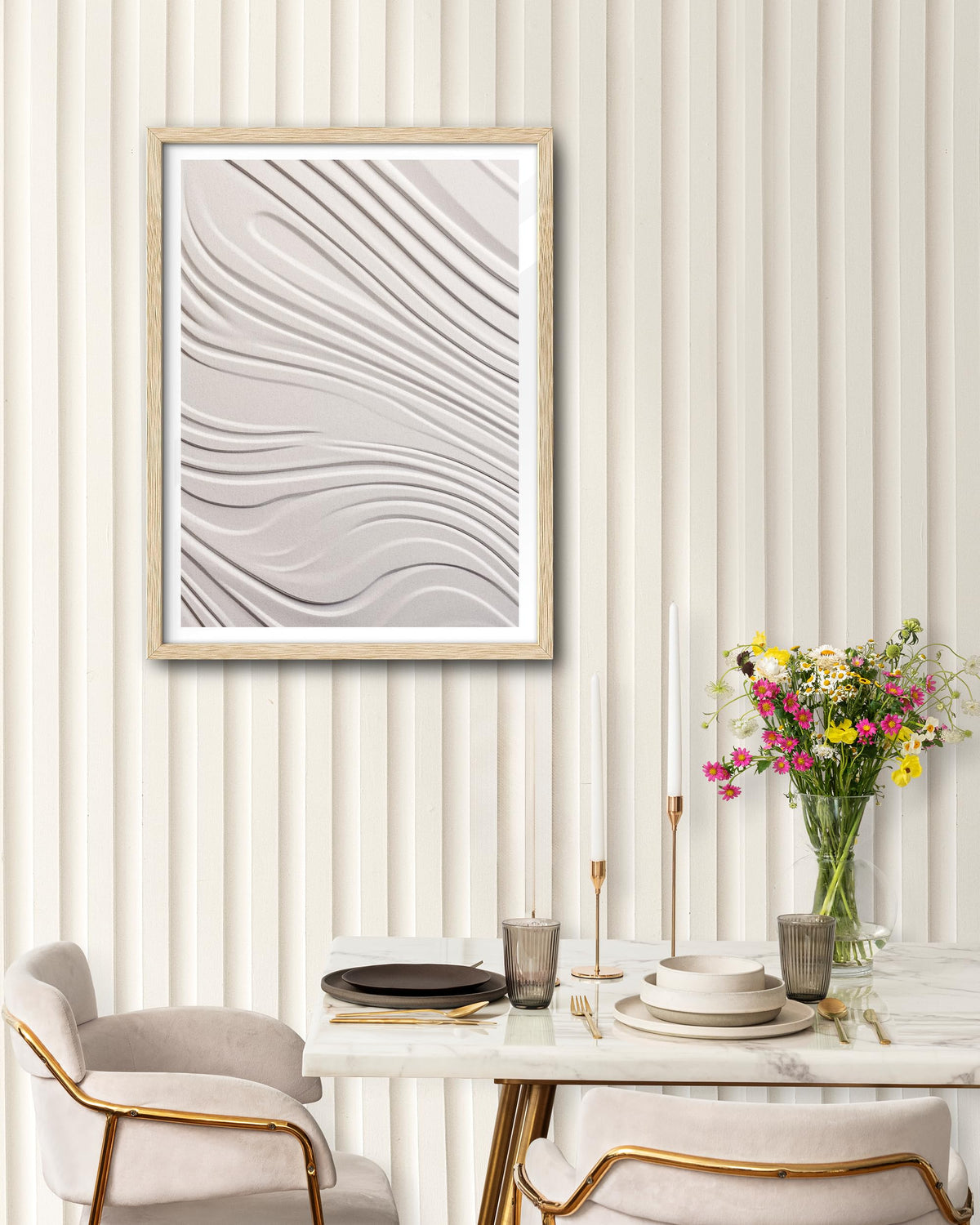 16x20 in Abstract Zen Line Art Minimalist Framed Wall Art (Framed Zen / 20"L x 16"W)
