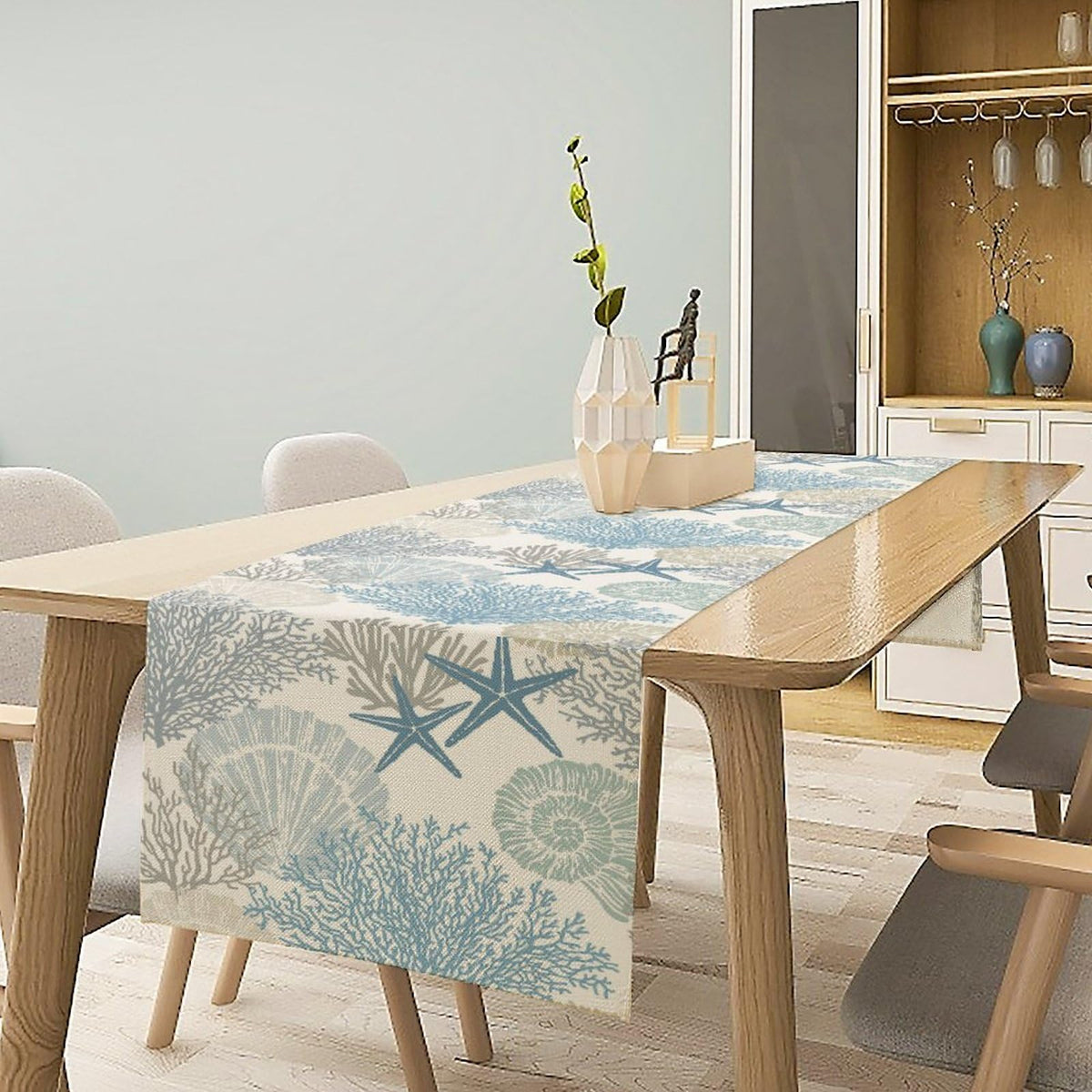 Coastal Beach Tablecloth (13x72inch / Ocean 12)