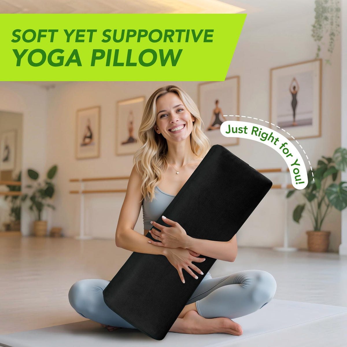 Rectangular Yoga Bolster (Black)