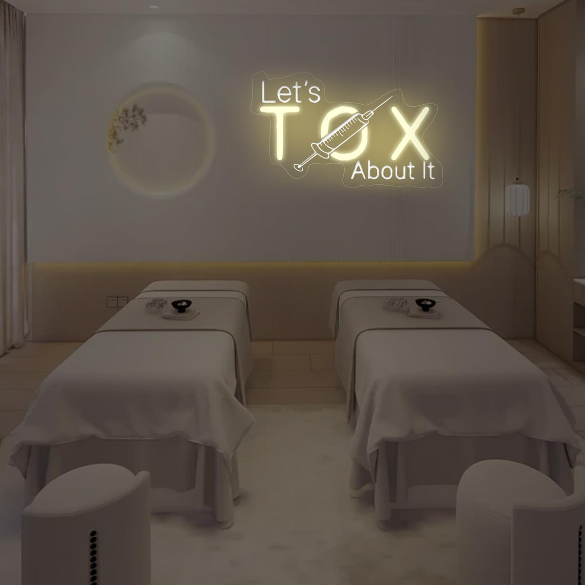 Let's Tox about it Neon Sign Botox LED Light Injector Spa Studio Decor (Tox-1-Warm White)