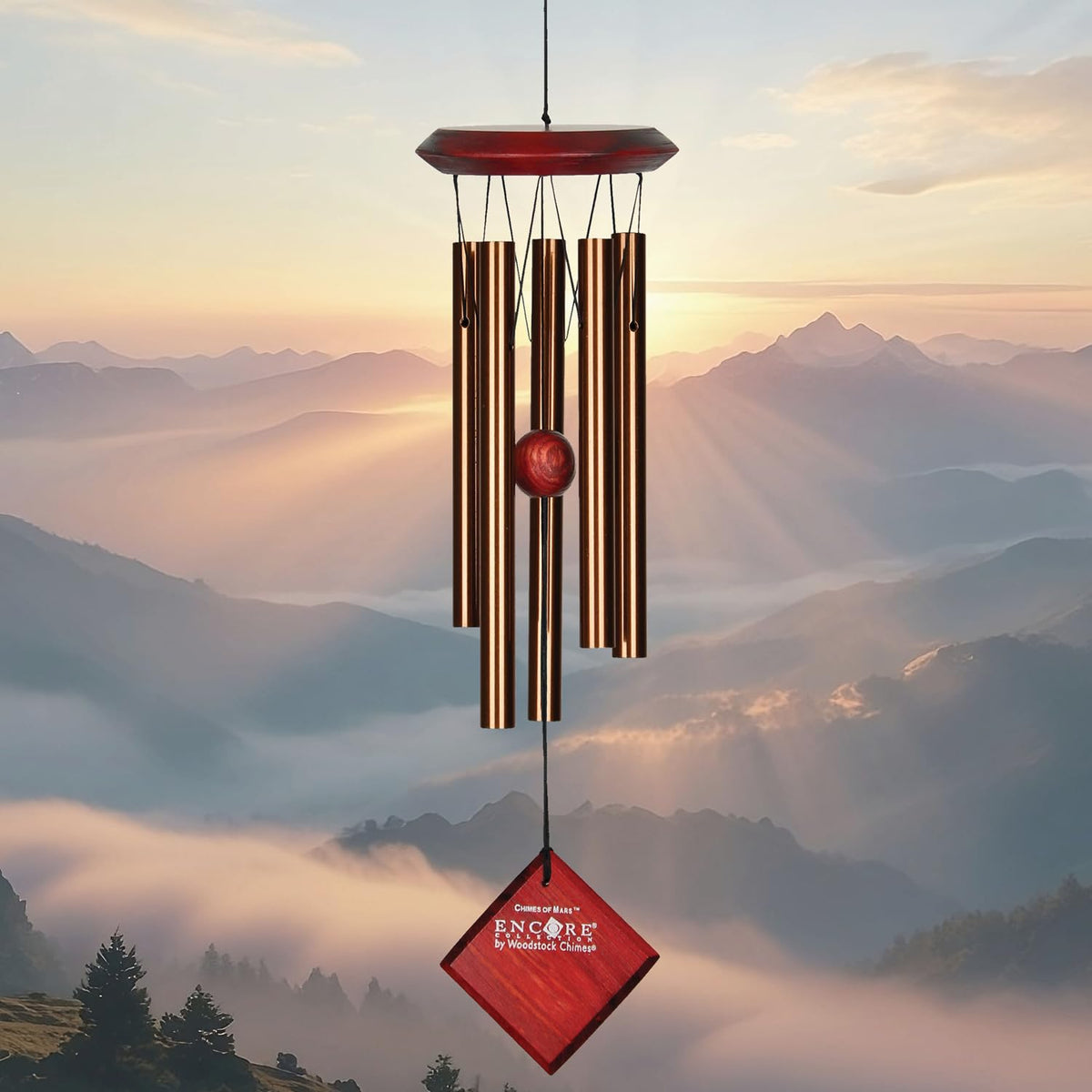 Woodstock Wind Chimes of Mars Chime for Outside 17" Bronze Small Light Sound Wind Chime Décor for Outdoor Garden (Bronze)