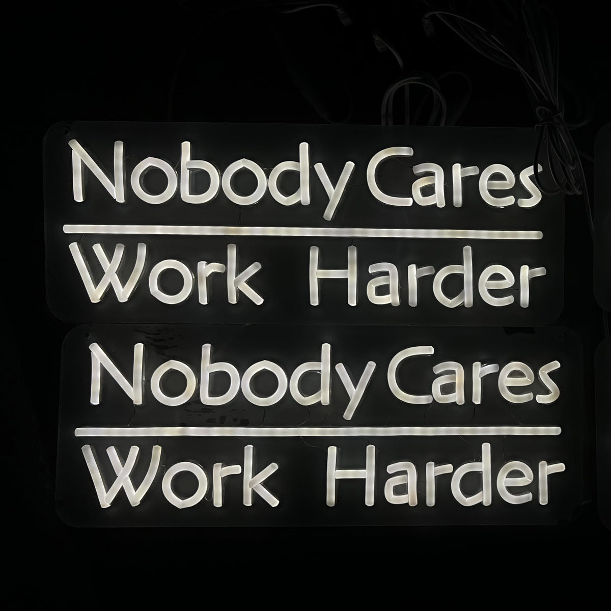 Nobody Cares Work Harder Neon Sign Motivational Wall Decor (Nobody Cares-Warm White)