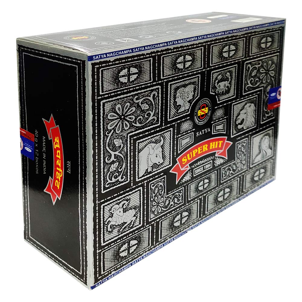 Super Hit Incense Sticks 40g and Holder Bundle (Super Hit 40g - Pack of 12)