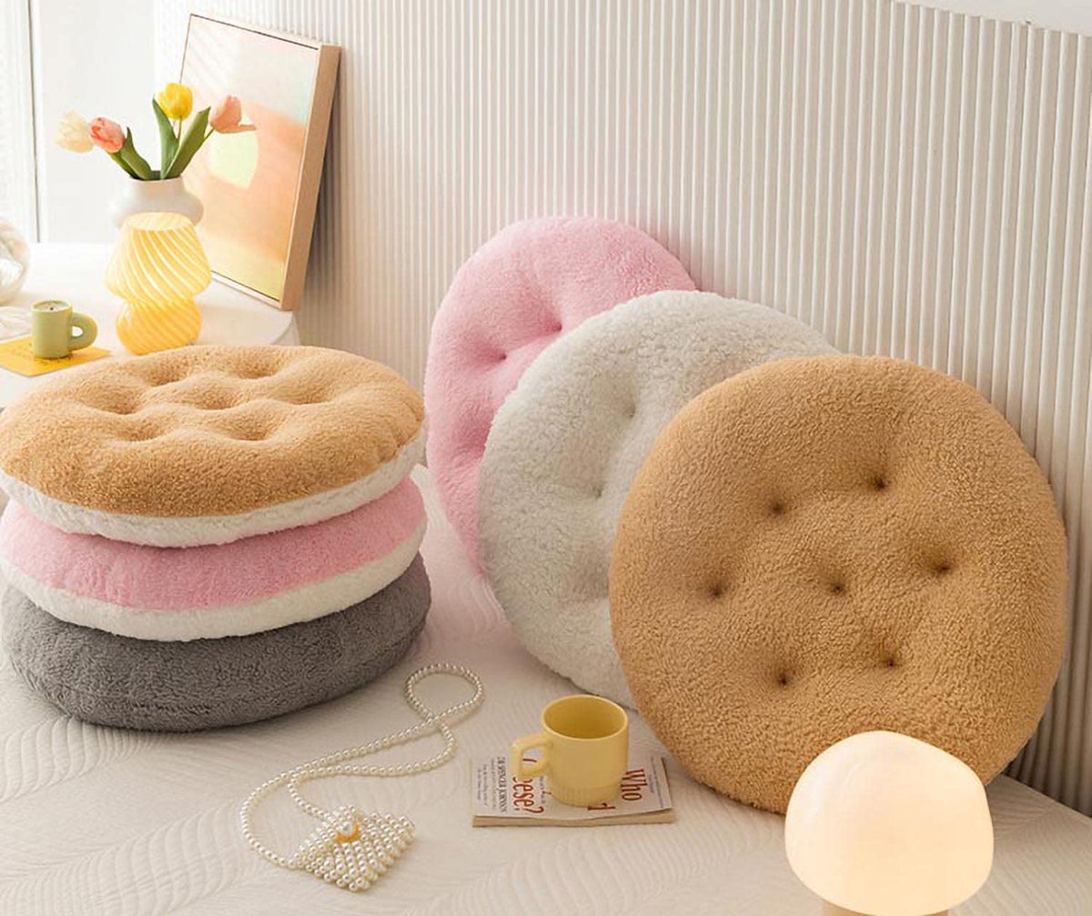 Comfortable Square and Round Artificial Lambswool Chair Pads (17 inch(45cm) / Round-gray)