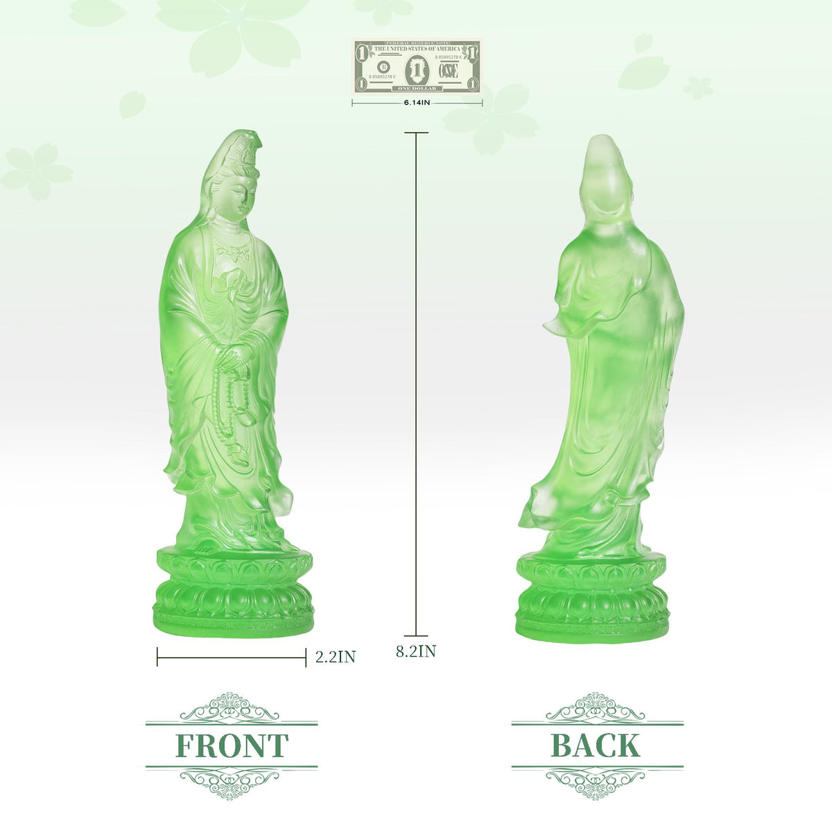 Resin Guan Yin Statue (Green)