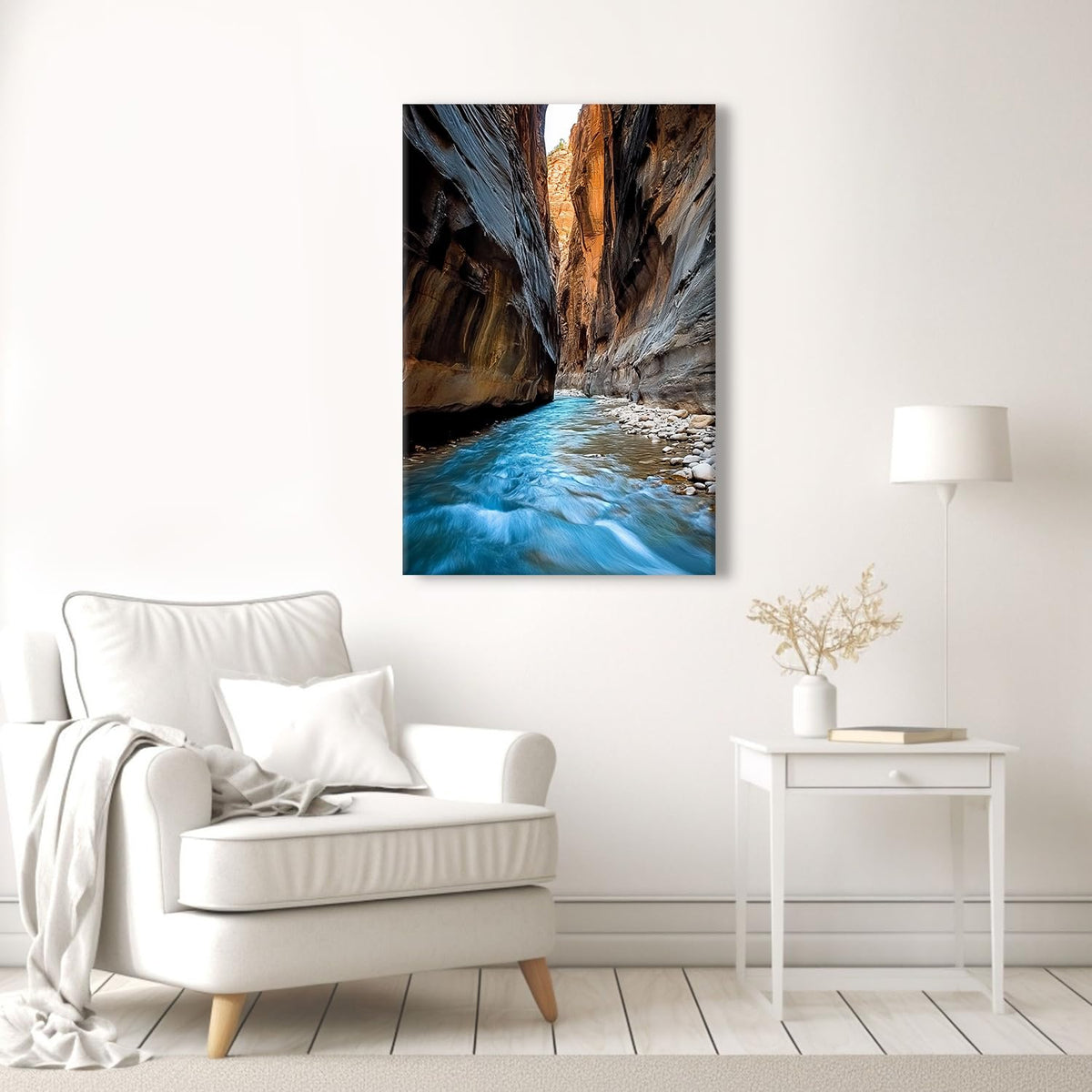 Rock Mountain Canvas Wall Art Decor Nature River Landscape Pictures for Bedroom Office Decoration 24x36" (24"L x 36"W / Nature03)