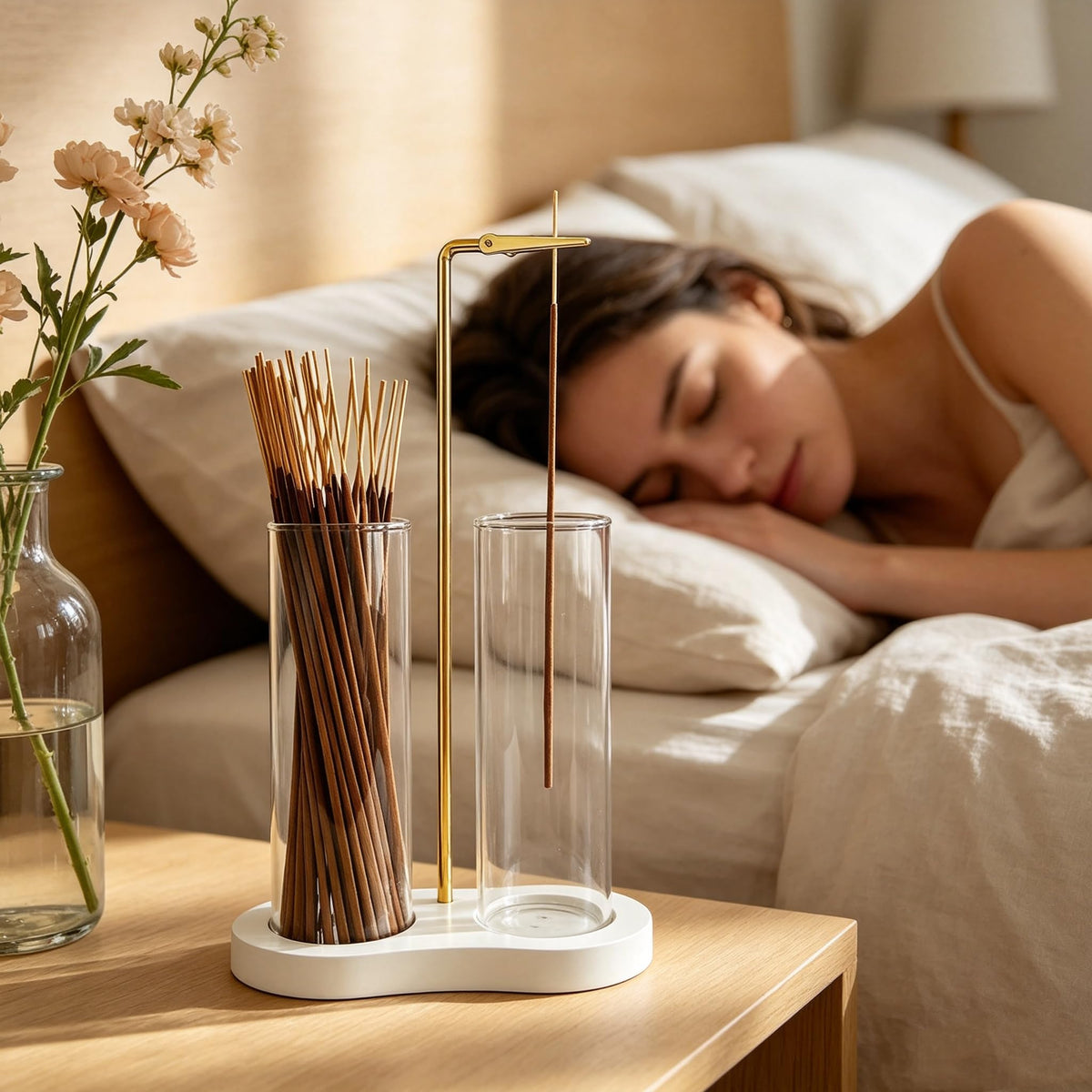 Glass Incense Holder (White)