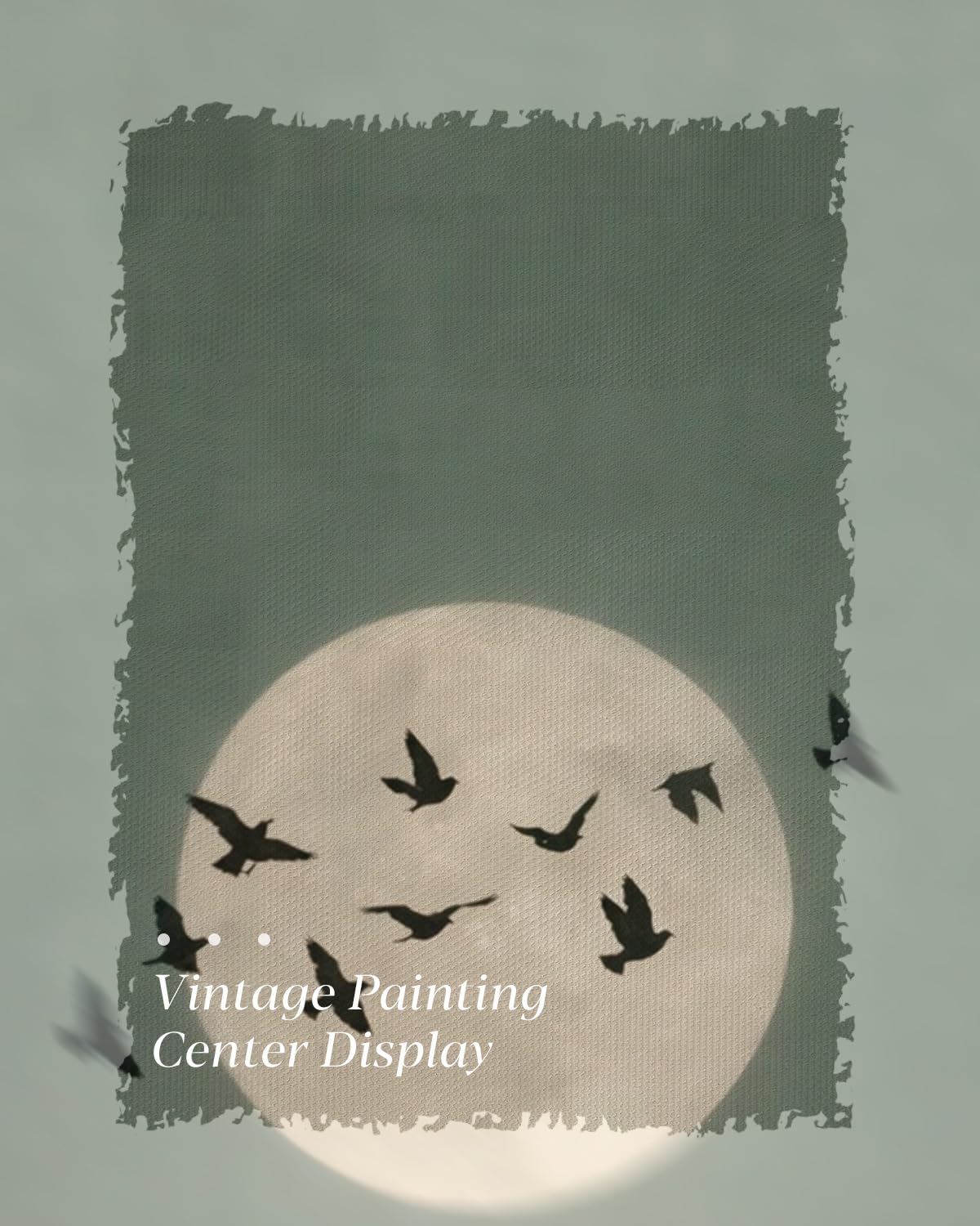 Large Coastal Moon and Flying Birds Framed Artwork 16x24 Canvas Prints (The Moon and Birds / 16"x24"x2)