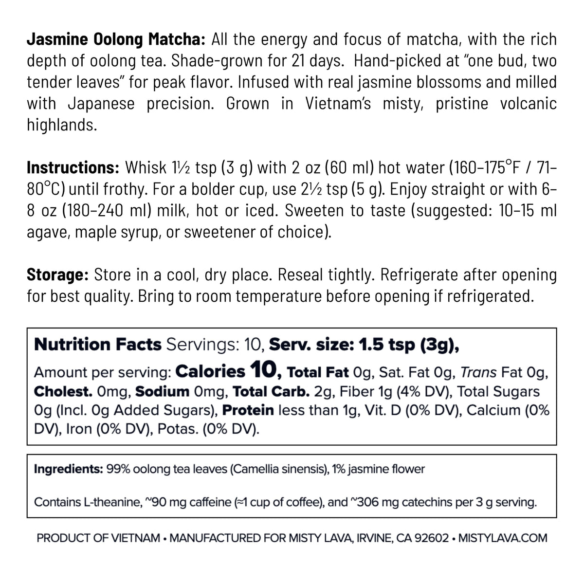 Jasmine Ceremonial Matcha (30 g Tin)