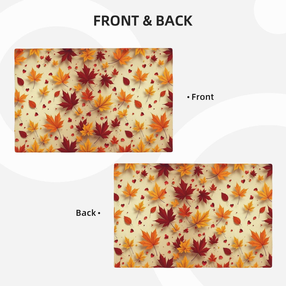 Autumn Maple Leaves Floral Place Mat Set of 4 Pieces Heat (4PCS / Autumn Maple Leaves)