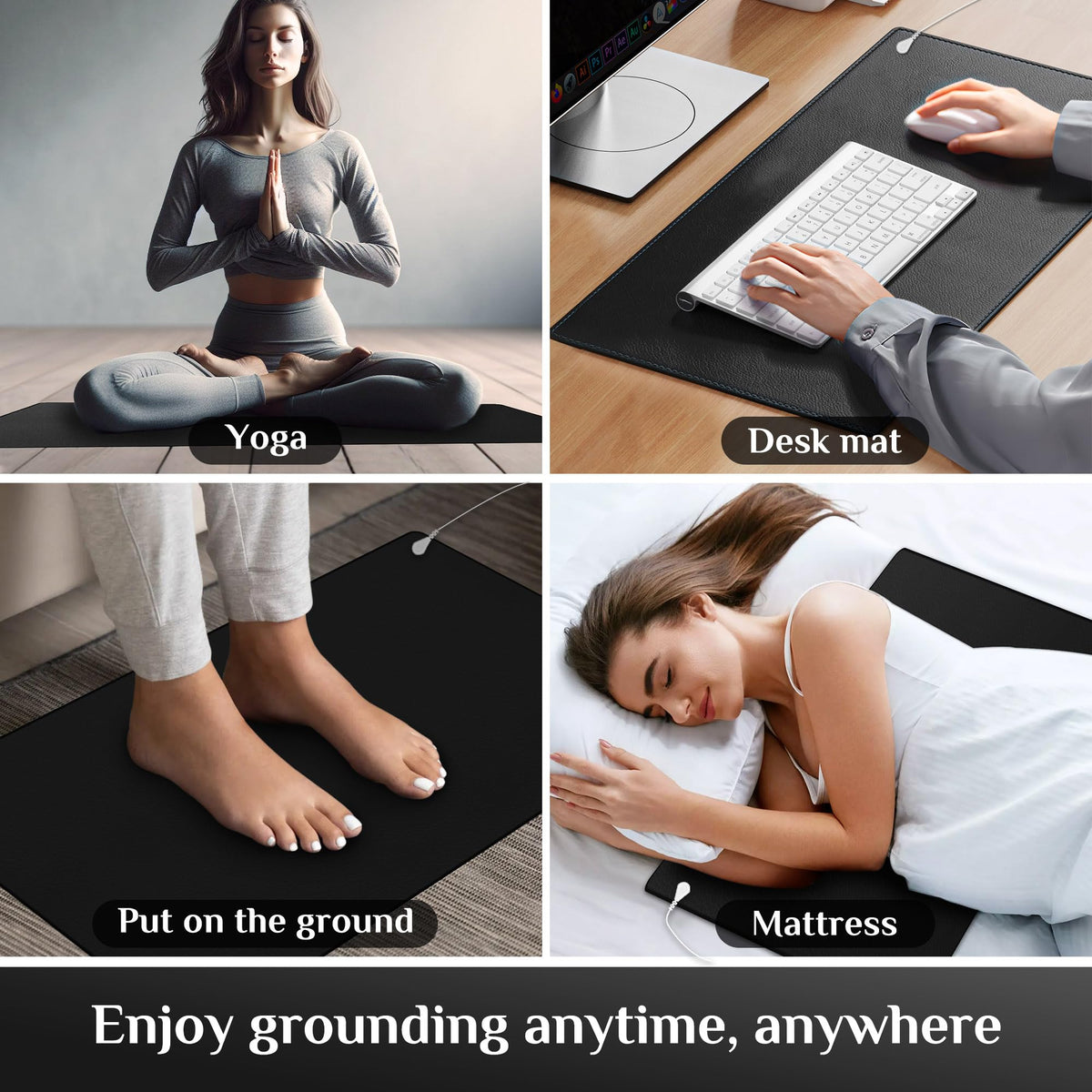 Grounding Mat for Sleep (Black / 16"*24")