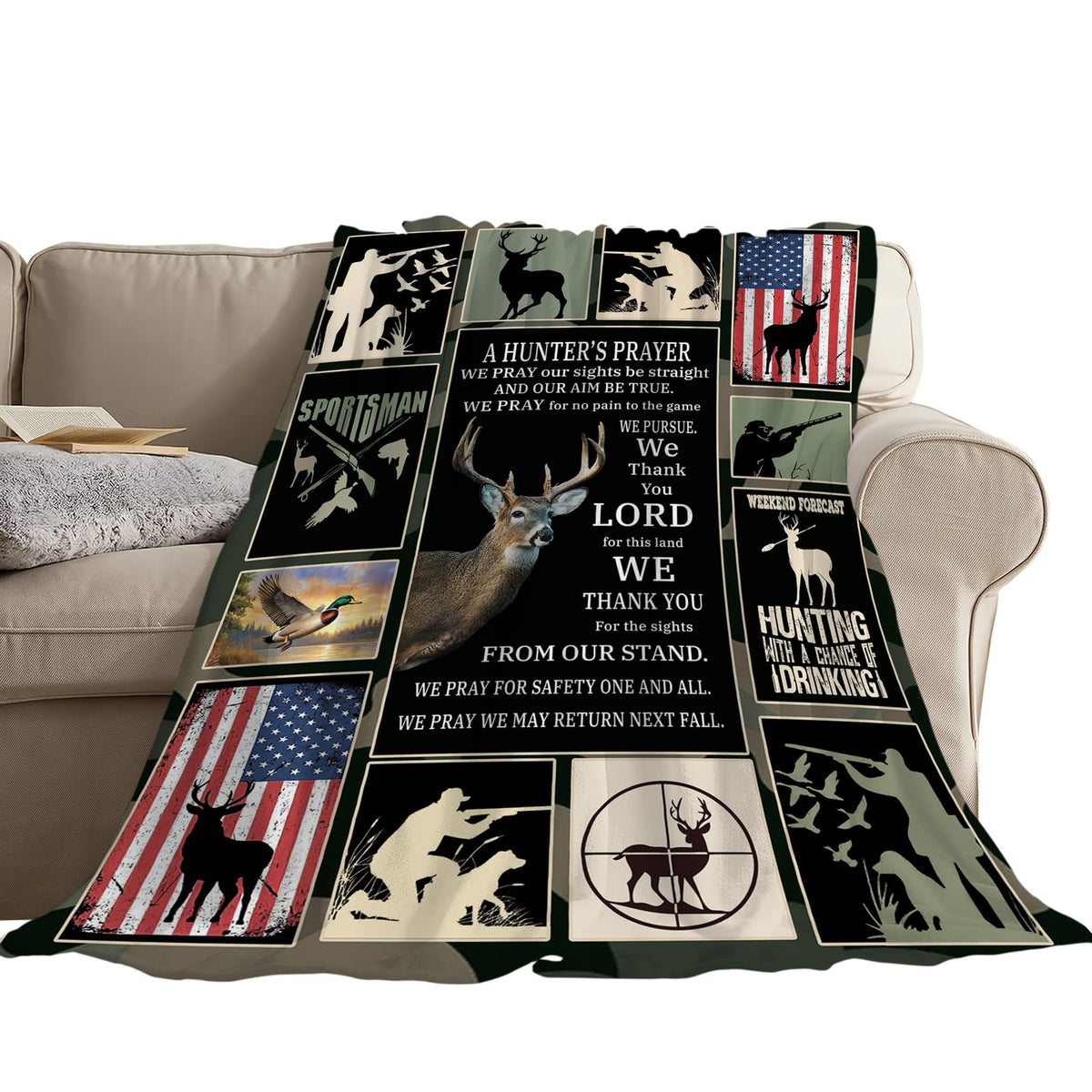 Deer Hunting Throw Blanket (40"x50" / Hunting Deer)