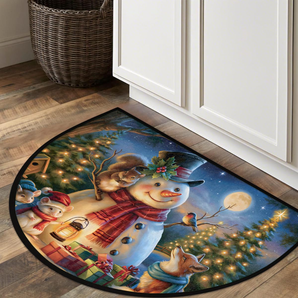 Christmas Half Round Door Mat Outdoor Welcome Entrance Doormat A10 (B-20 Christmas)