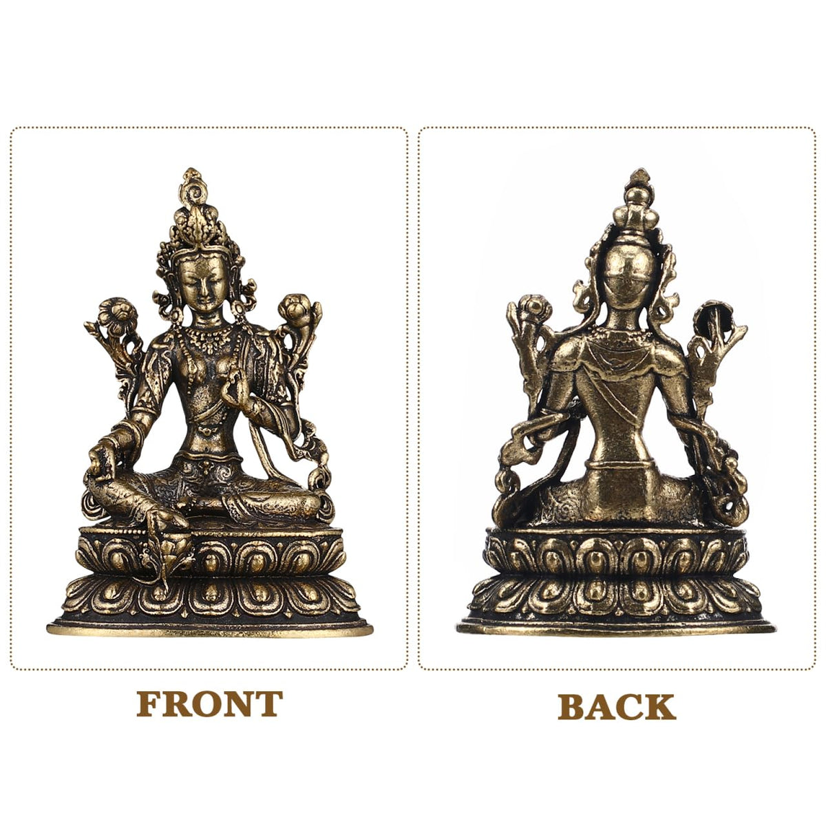 Tara Buddha Statue Brass Figurine (1.97x1.38x0.98 inches)