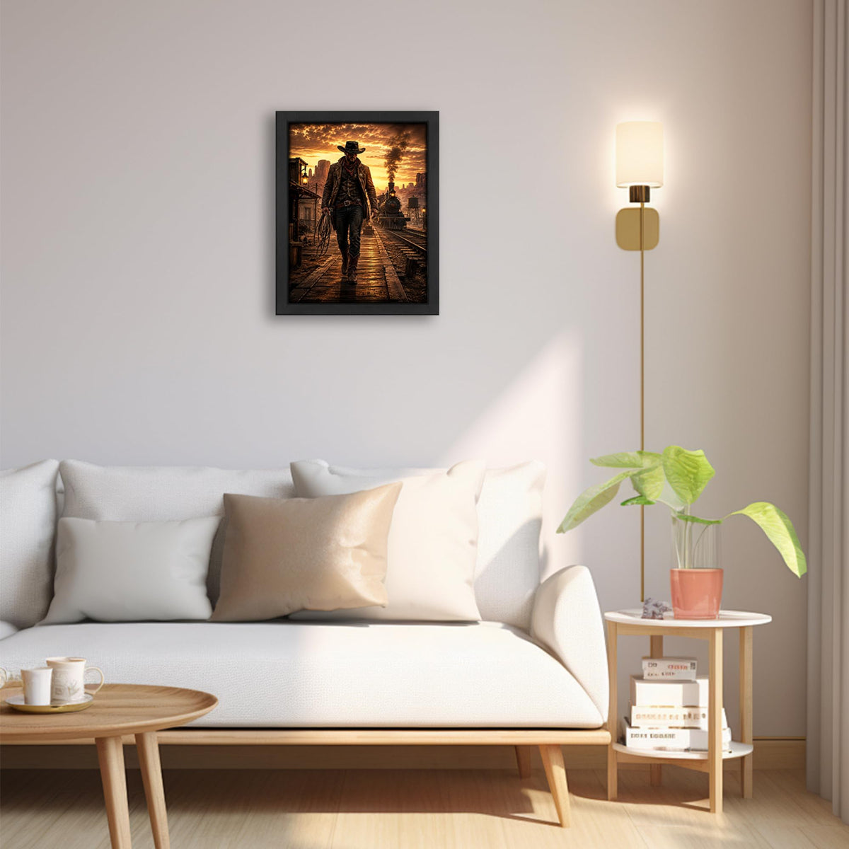 Western Cowboy Decor Wall Art (Wall Art Framed 54 / 10"L x 8"W)