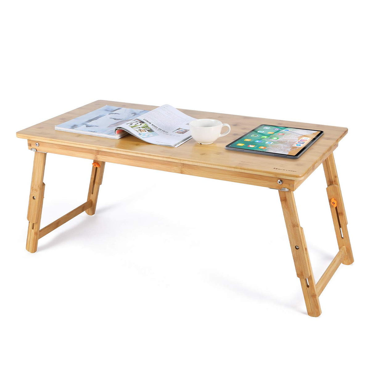 Large Floor Desk Foldable Tray for Adults (Bamboo / 33.5 inch)