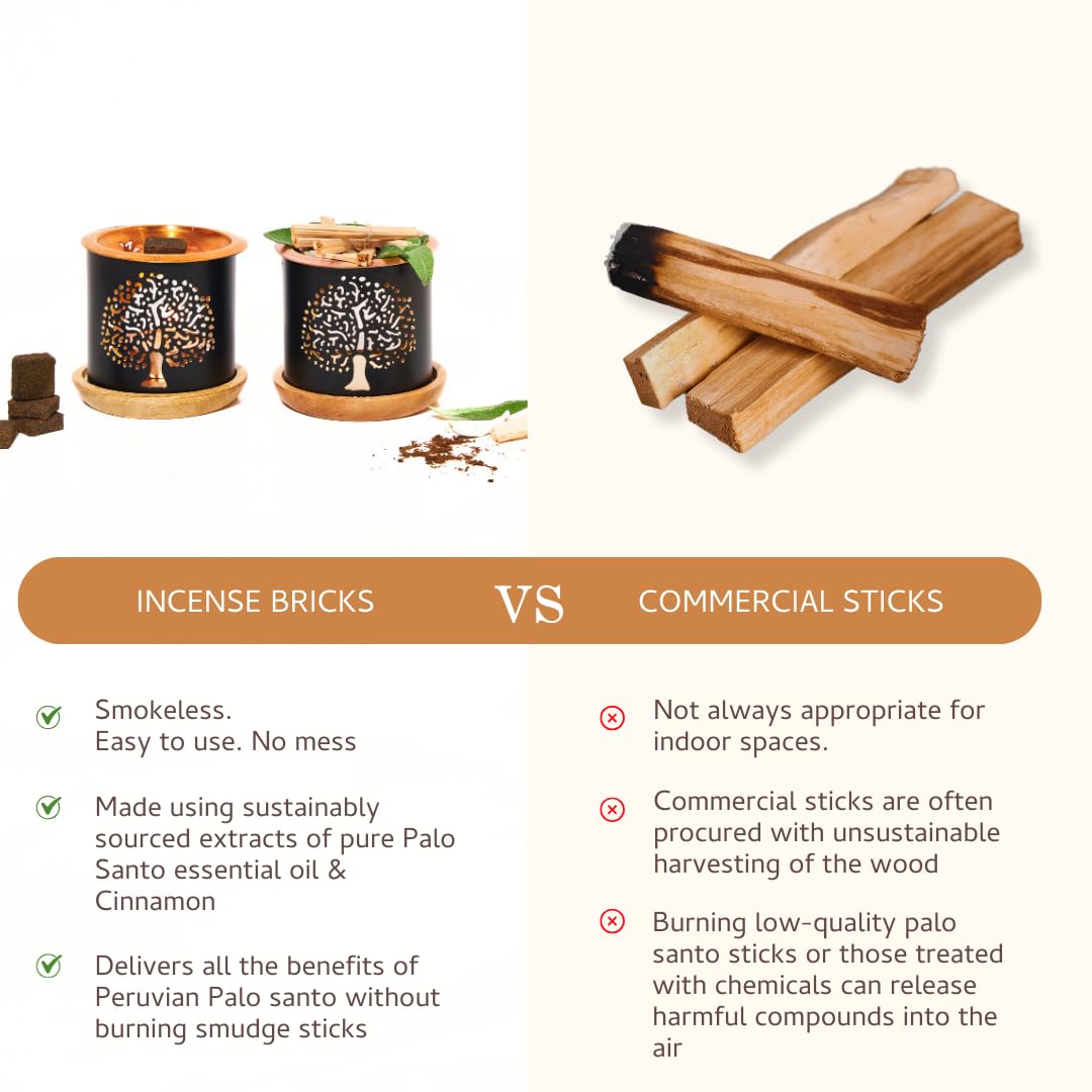 Palo Santo and Cinnamon Smokeless Incense Bricks Refill (Palo Santo + Cinnamon)