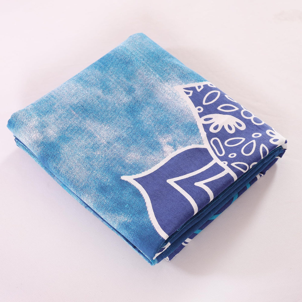 Blue Hippie Mandala Ombre Curtains 83 Inch Length for Living Room Bedroom 2 Panels Set Light Filtering Semi Sheer Window Curtains 76 Inch Width Boho Farmhouse Drapes W76xL83 (83"W x 83"L (Pack of 2) / Blue)