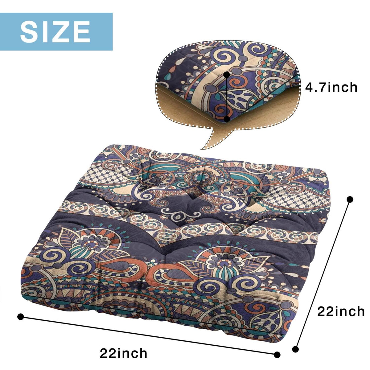 Meditation Cushion (Ancient Totem / Square)