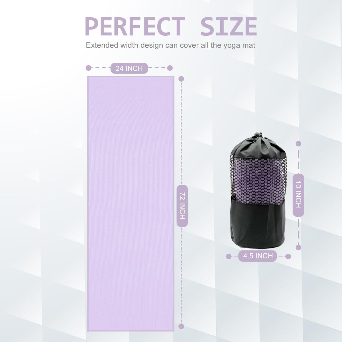 2 Pack Hot Yoga Towel with Grip Dot (Taro Purple)
