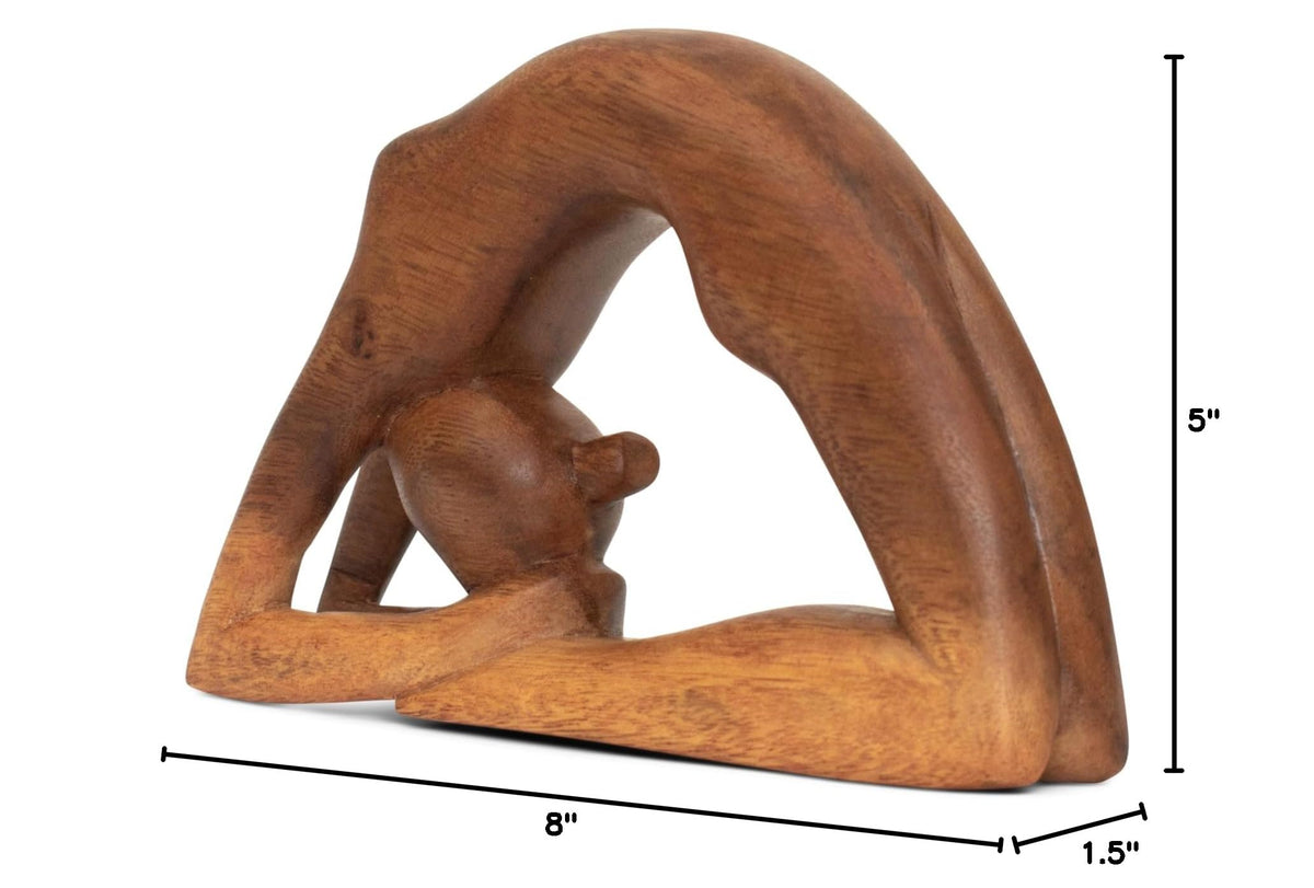 8" Wooden Handmade Abstract Sculpture Art Decorative Home Decor Handcrafted Figurine Accent Decoration Artwork Hand Carved (King Pigeon Pose)