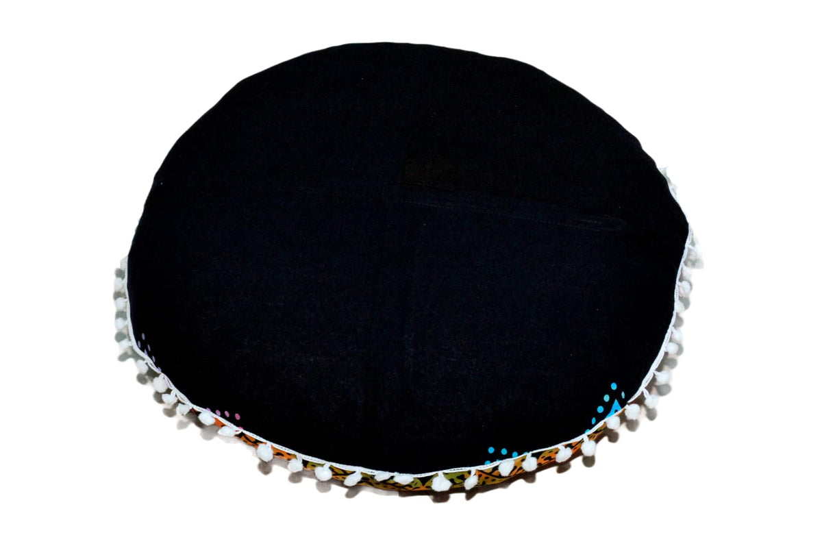 Round Mandala Boho Pillow Cover Meditation India Room Seating Poufs Cover for Living Room Yoga Home Décor Bedroom Balcony Garden Decoration Cotton Floor Cushion Cover (32" / Multi Flower)