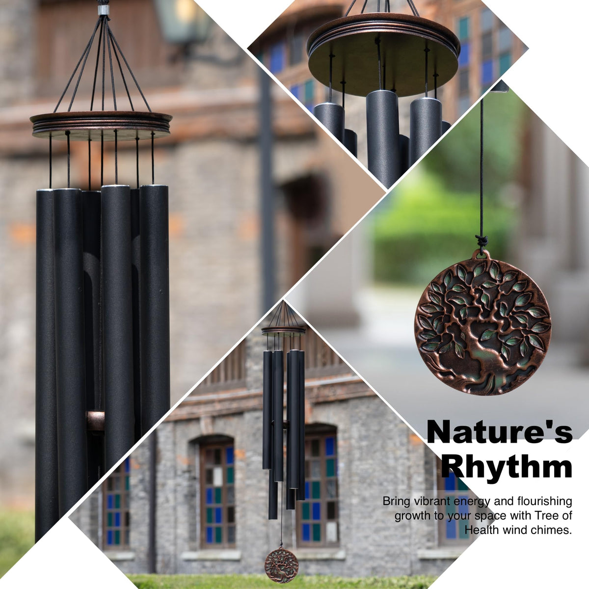 Large Wind Chimes for Outside Deep Tone (46" Tree of Life - B)