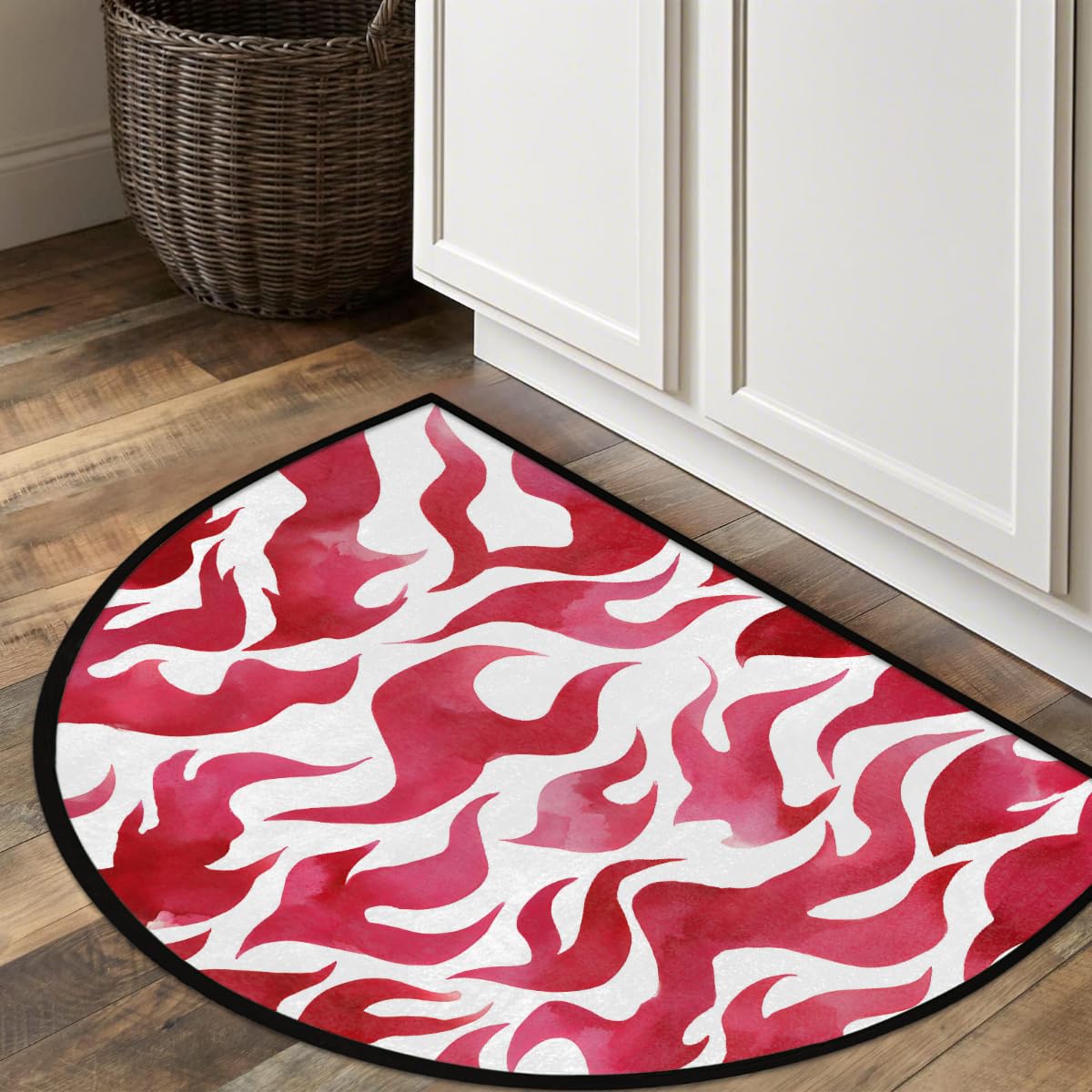 Flame Half Round Door Mat Semi Moon Rug Fireplace Carpet Area Rugs (Color3)