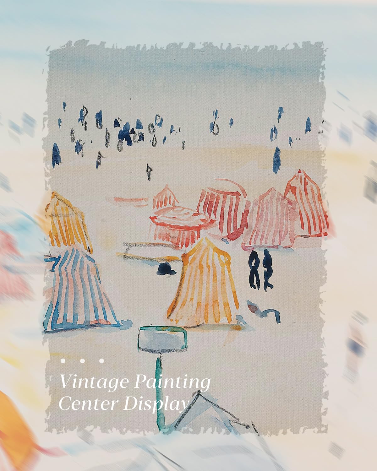 Framed Relaxing Summer Vibe Beach Wall Art (White and Blue Sea / 16"L x 12"W)