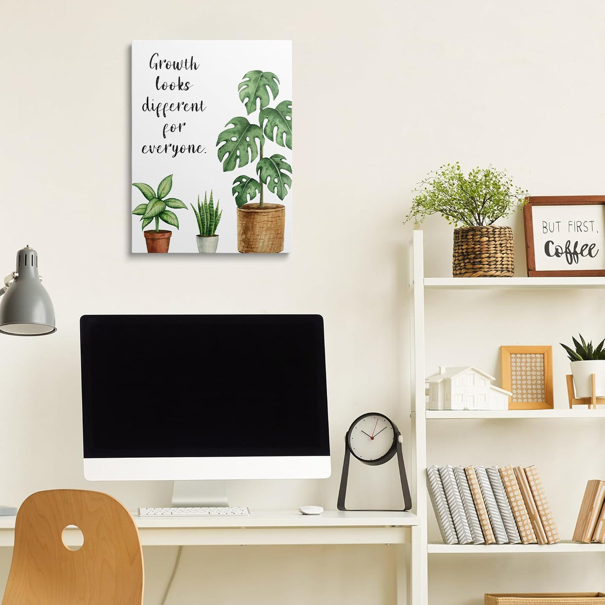 Mental Health Greenery Mindset Canvas Wall Art Prints (Flower02 / 12"L x 16"W)
