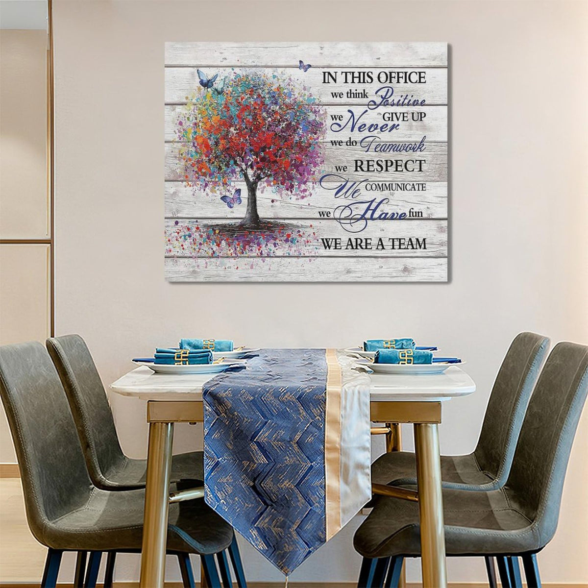 Office Inspirational Wall Art Motivational In This Office Quotes Pictures Wall Decor We Are A Team Canvas Prints Painting Framed Artwork for Teamwork Office 24"x20" (24"L x 20"W / Teamwork-1)