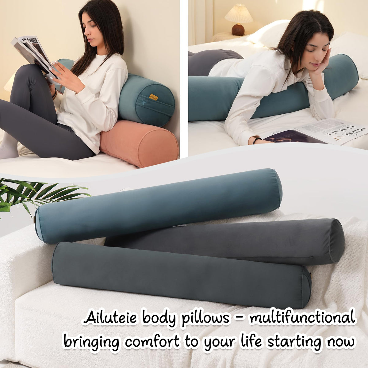 Body Pillow for Adults (Slate Blue / 47.24"*7.87")