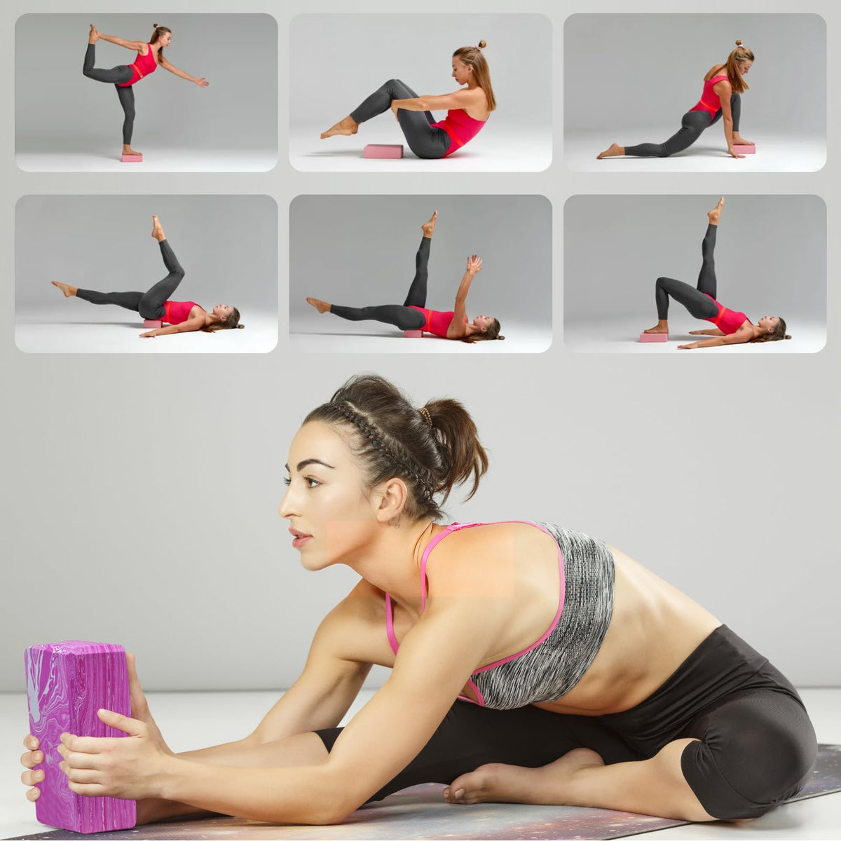 Yoga Blocks 2 Pack (Camo Pink)