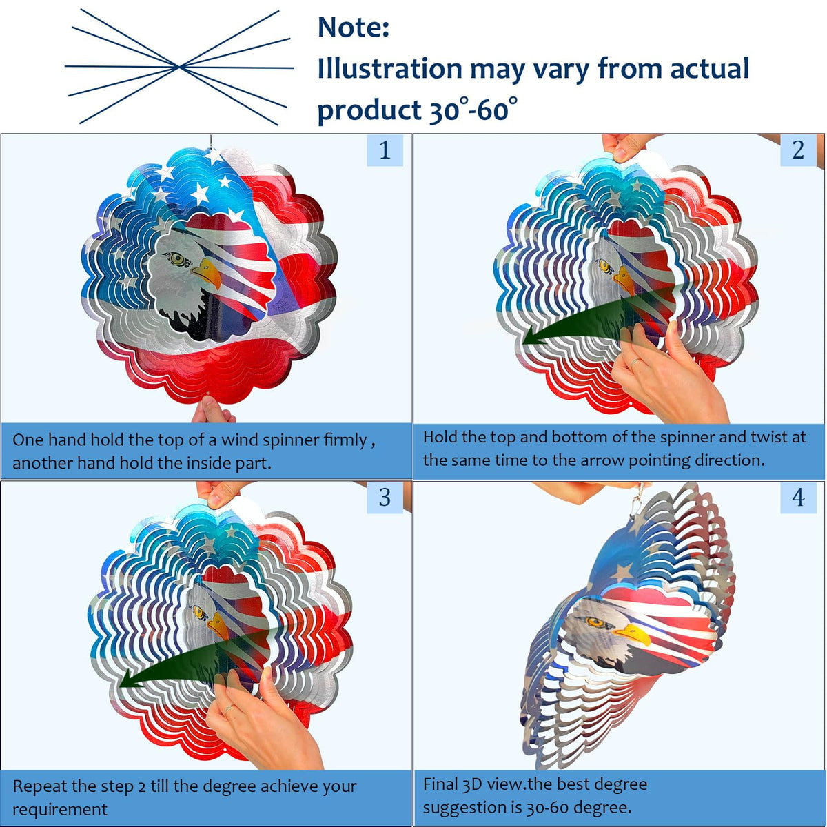 Eagle Wind Spinner (American Flag Eagle)