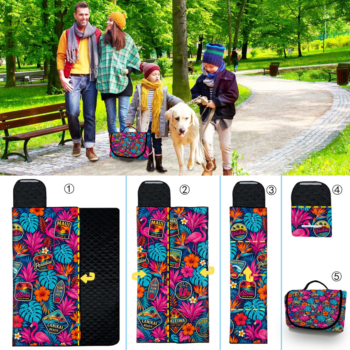 Extra Large Picnic Blanket Waterproof (Rose)