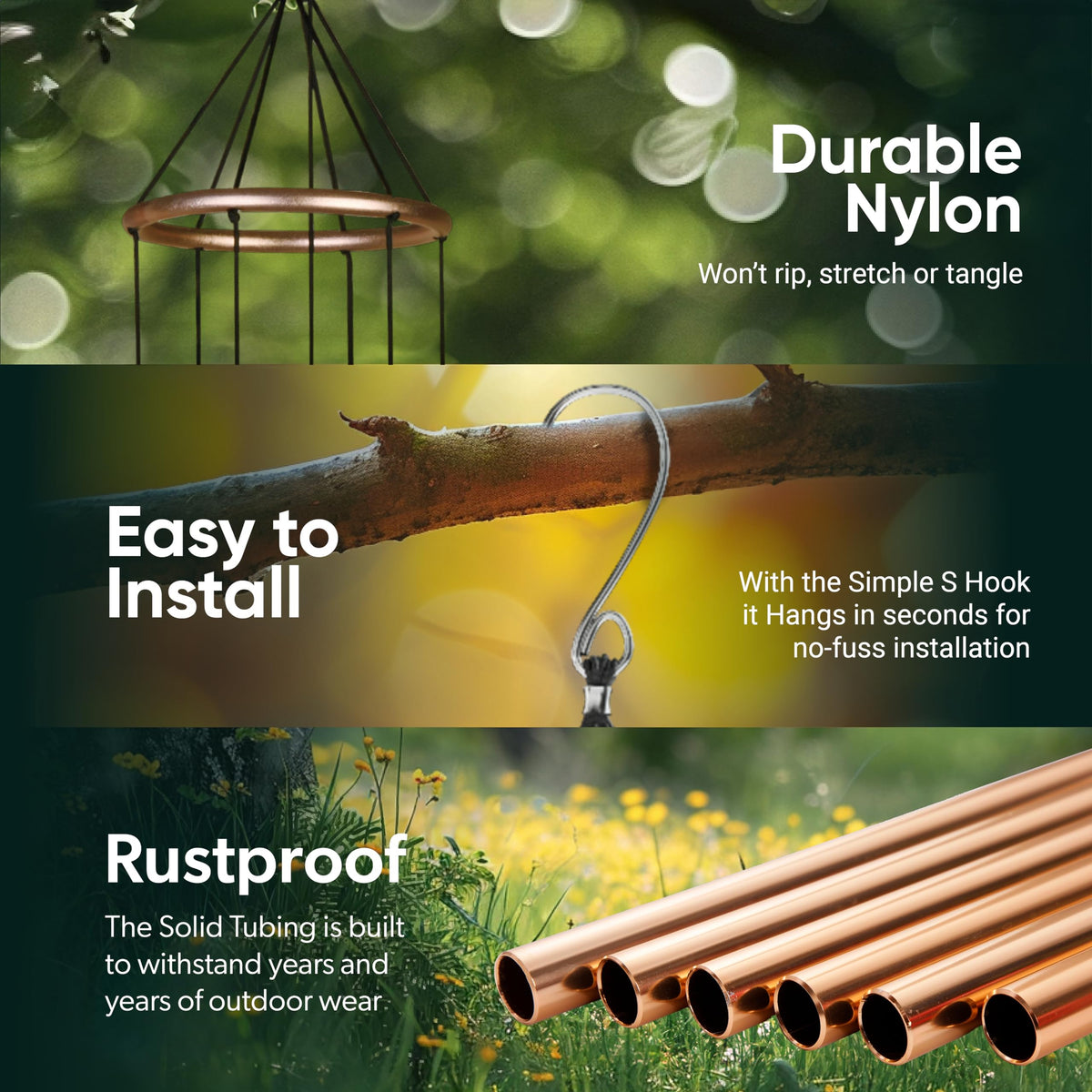 Nature’s Melody Aureole Tunes Wind Chimes (42" / Bronze)
