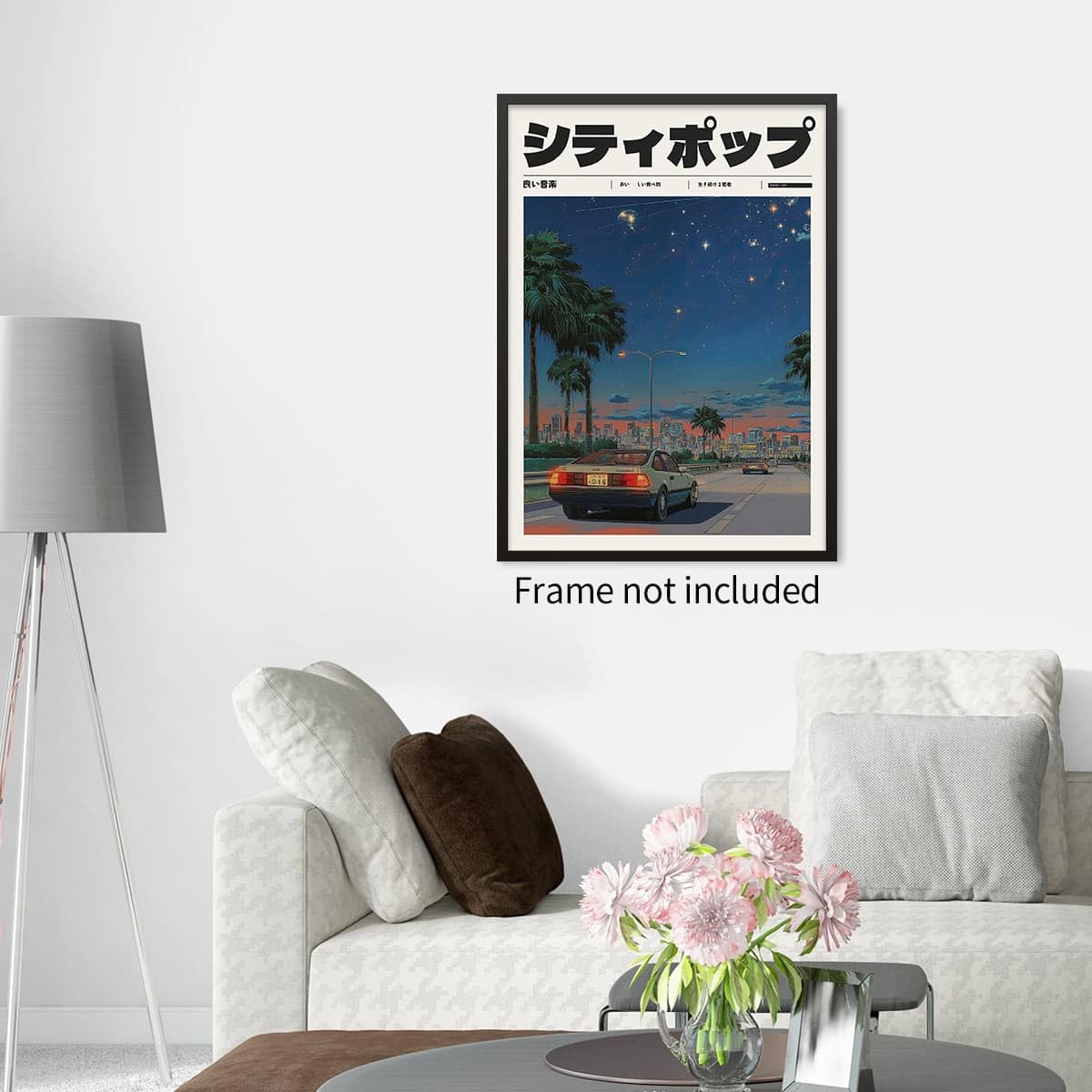Vintage Japanese Canvas Wall Art 90s Vaporwave Aesthetic Prints Asian Music Posters Modern Ukiyo (Unframed / Japanese Art 012 / 36"L x 24"W)