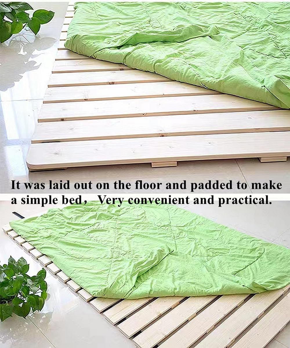 Foldable Floor Bed Frame for Japanese Futon Mattress Full Size (Full)