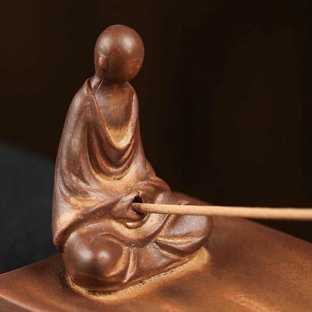 Handmade Ceramic Bamboo Leaf Incense Holder (Bamboo Raft Fishing)