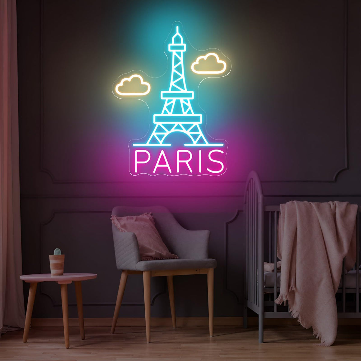 Paris Eiffel Tower Neon Sign for Bedroom Apartment and Cafe Wall Decor (Eiffel Tower)