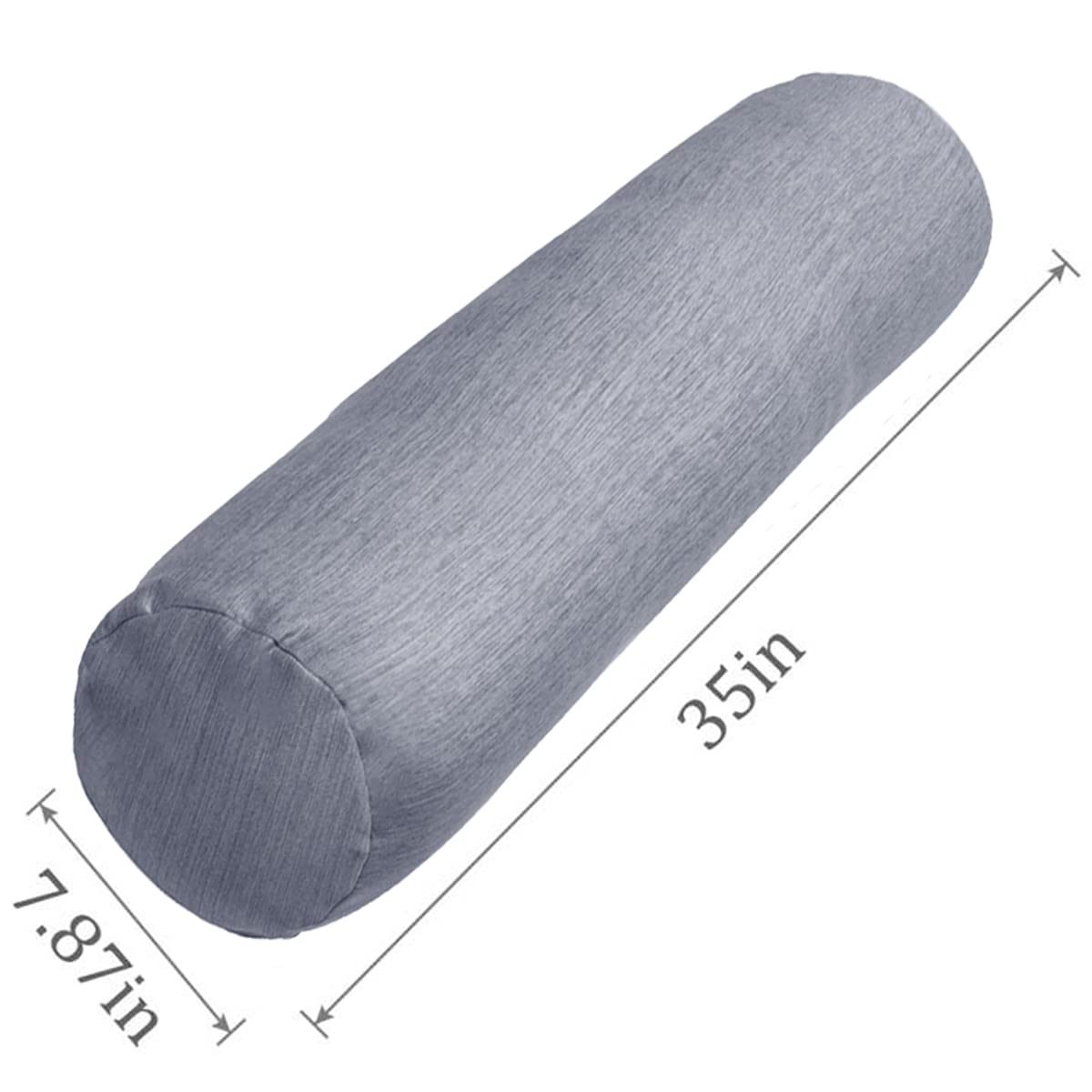 Body Pillow Bolster Pillow with Cooling Cover (Cooling Grey / 35 inch)