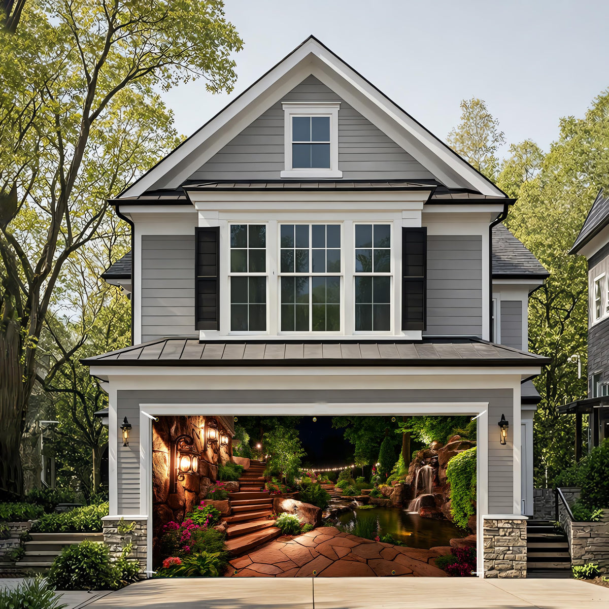 Garden Garage Door Banner 6 x 13 FT (Courtyard)