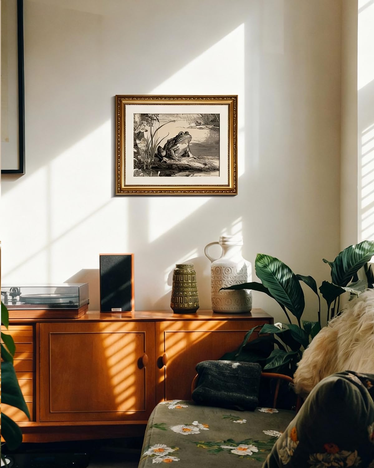 gold framed art (HQ1323 / 16"L x 13"W)