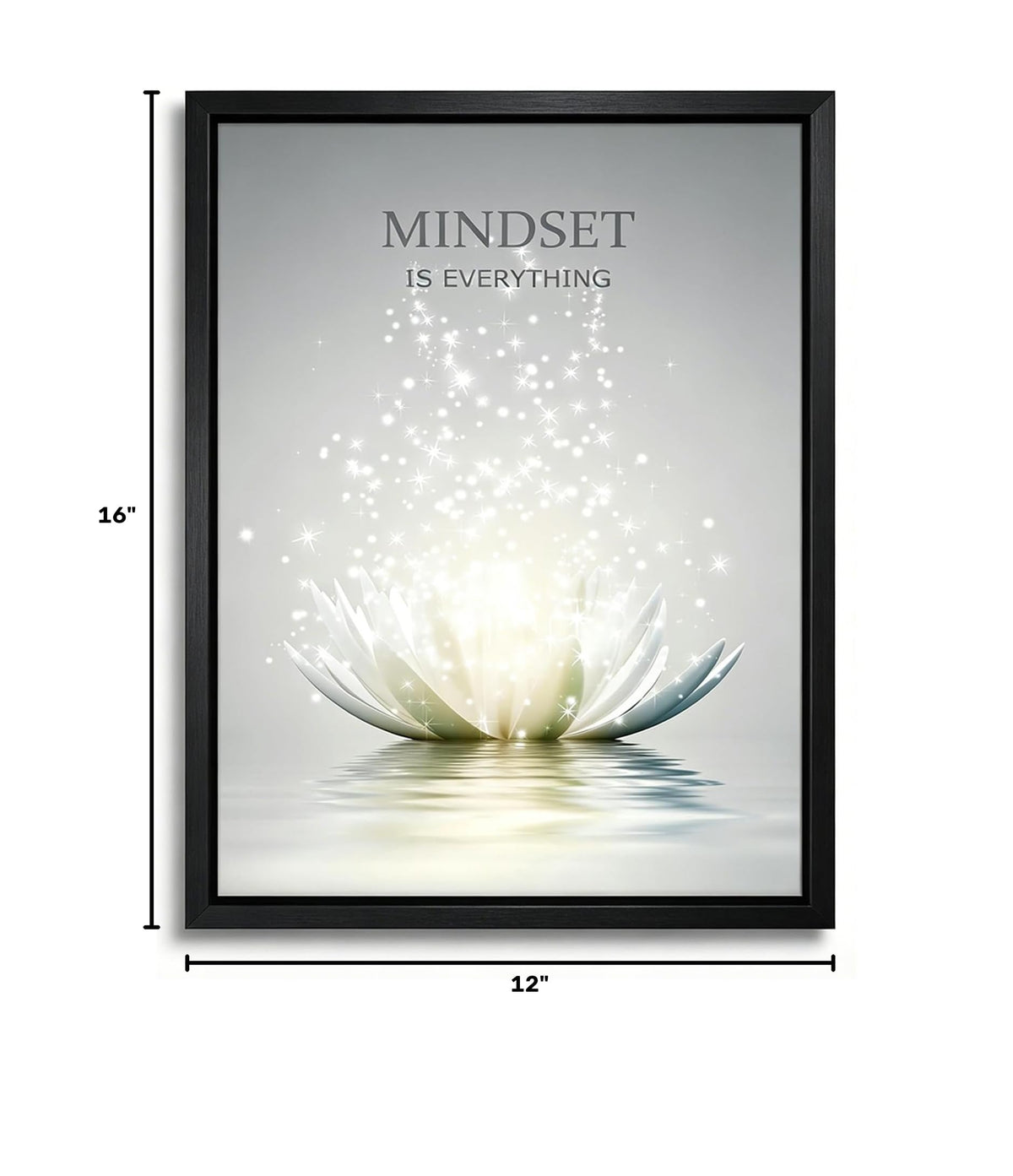 Framed Lotus Wall Art (lotus / 16"L x 12"W)