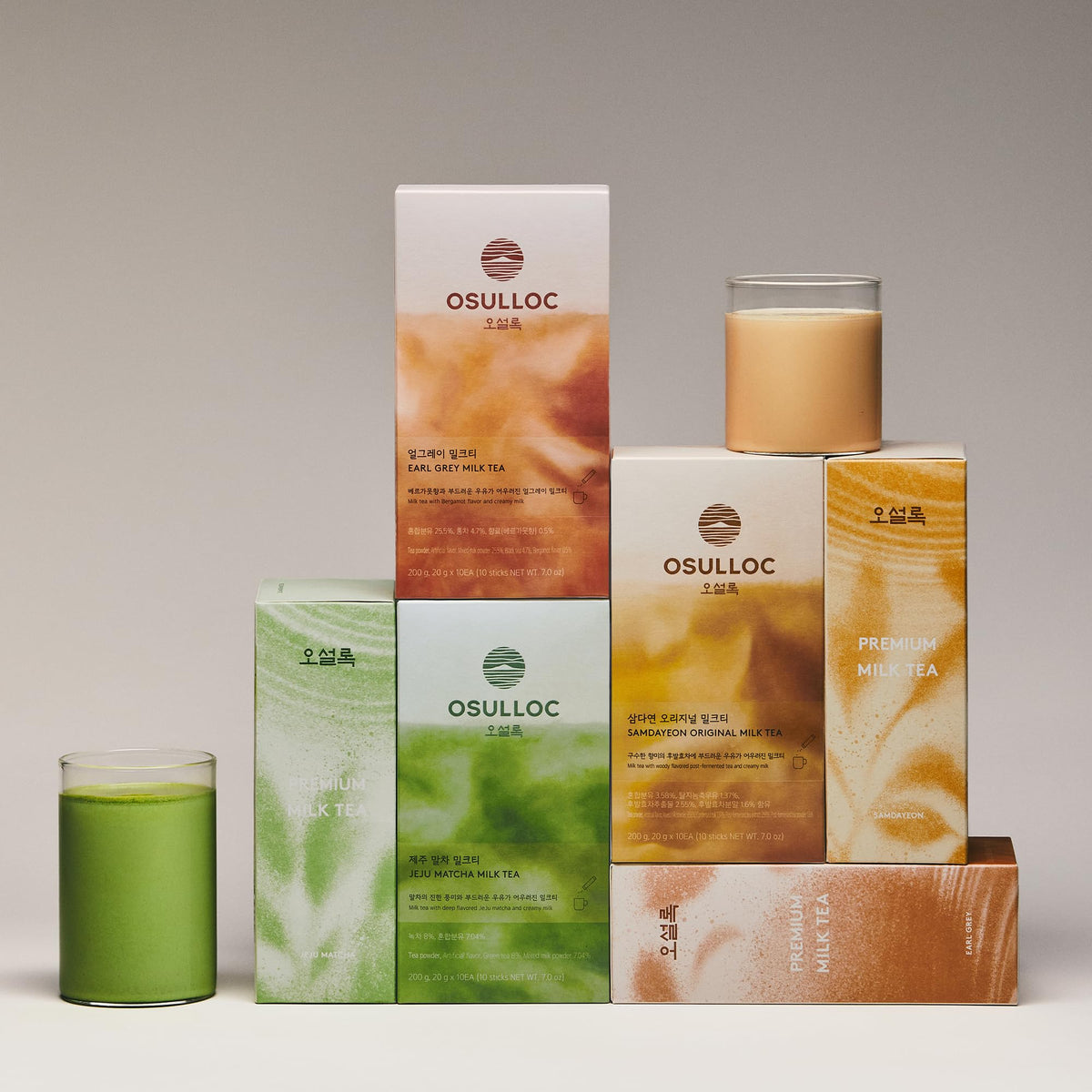 Jeju Matcha Milk Tea Powder Stick Packets (Jeju Matcha Milk tea)