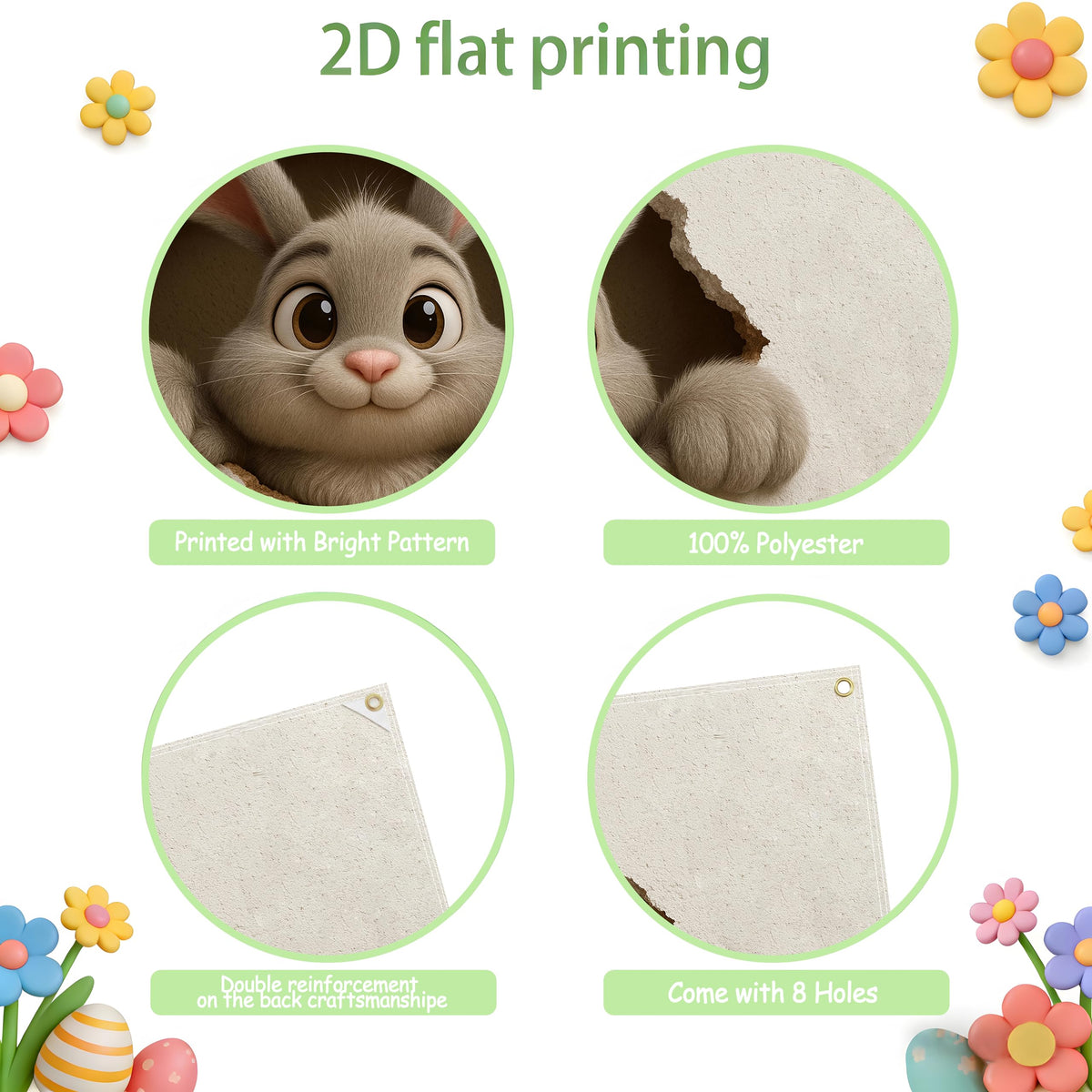 Garage Door Banner Cover 6x13 ft (Wall-Breaking Rabbit)