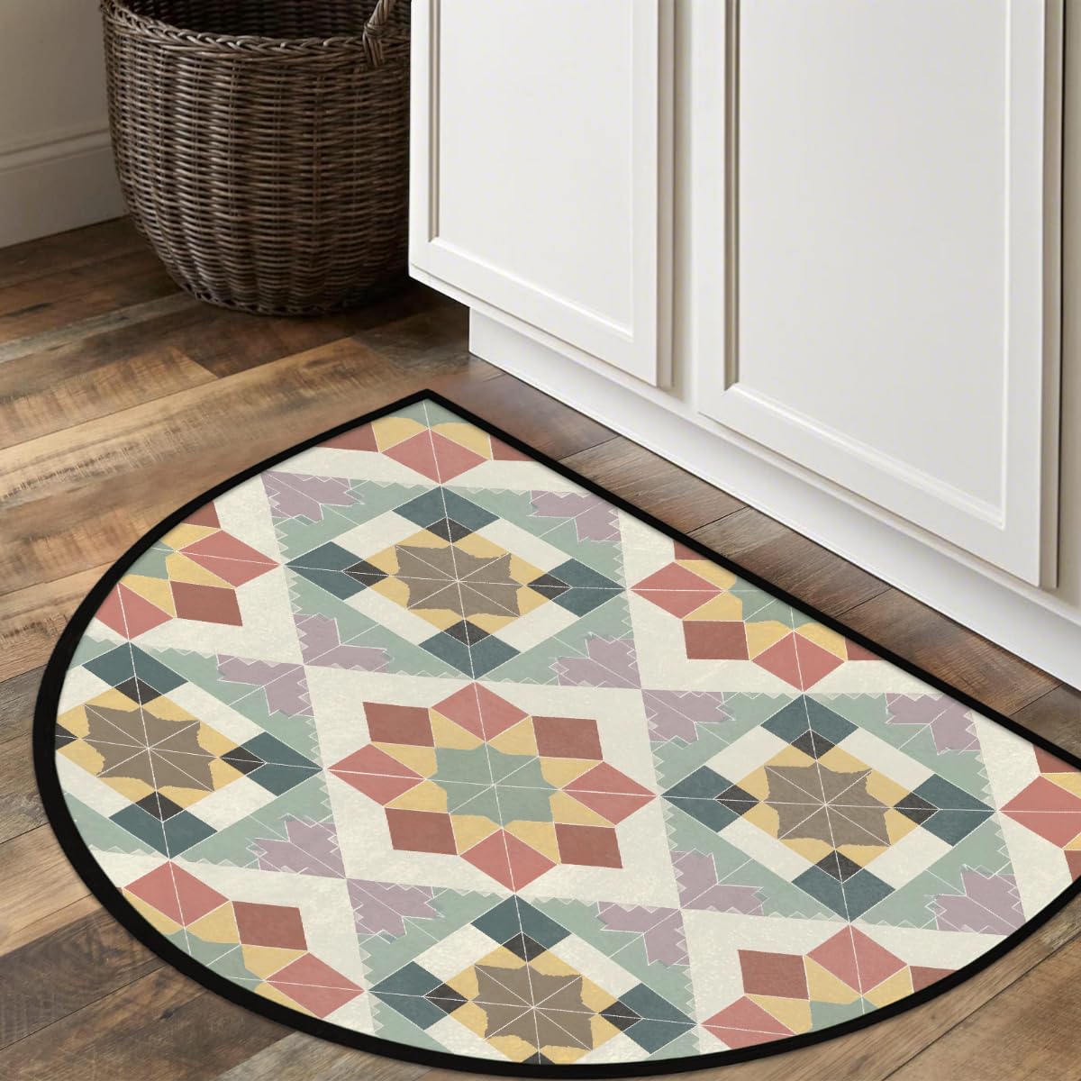 Mexico Half Round Door Mat Semi Moon Rug Fireplace Carpet Area Rugs (Color21)